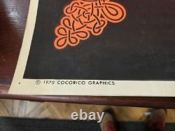 OM Mandala Blacklight Poster Cocorico Graphics Scarce 1970 23 by 29 Inches