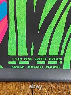 ONE SWEET DREAM VINTAGE 1970 BLACKLIGHT POSTER THE THIRD EYE By Micheal Rhodes