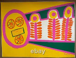 ORANGE LEAVES VINTAGE 1969 BLACKLIGHT POSTER By JOAN ROUNTREE LIMITED ED #17