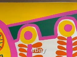 ORANGE LEAVES VINTAGE 1969 BLACKLIGHT POSTER By JOAN ROUNTREE LIMITED ED #17