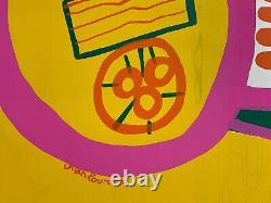 ORANGE LEAVES VINTAGE 1969 BLACKLIGHT POSTER By JOAN ROUNTREE LIMITED ED #17