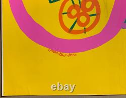 ORANGE LEAVES VINTAGE 1969 BLACKLIGHT POSTER By JOAN ROUNTREE LIMITED ED #17
