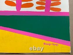 ORANGE LEAVES VINTAGE 1969 BLACKLIGHT POSTER By JOAN ROUNTREE LIMITED ED #17