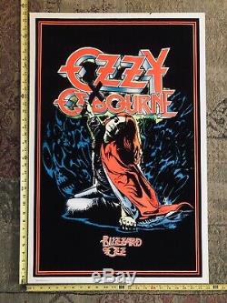 ORIGINAL 1984 Ozzy Osbourne Blizzard of Ozz Black Light Poster Funky 966