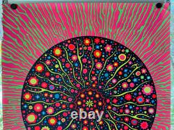 ORIGINAL RETRO 1969 BLACK LIGHT POSTER PSYCHEDELIC EYE SIGNED PETER ZAHRAN 24x35