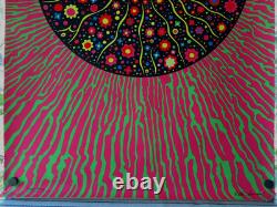 ORIGINAL RETRO 1969 BLACK LIGHT POSTER PSYCHEDELIC EYE SIGNED PETER ZAHRAN 24x35