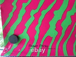 ORIGINAL RETRO 1969 BLACK LIGHT POSTER PSYCHEDELIC EYE SIGNED PETER ZAHRAN 24x35