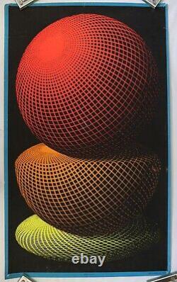 ORIG RARE MC ESCHER SPHERES 1968 VINTAGE BLACKLIGHT  POSTER CASEY FairFair