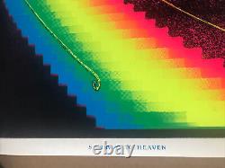 Original 1960s 1970s Lee Zeppelin Stairway To Heaven Velvet Blacklight Poster