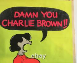 Original 1960s Peanuts Black Light Damn You Charlie Brown Pregnant Lucy Poster