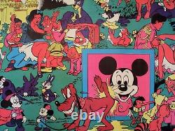 Original 1967 DISNEY ORGY WALLY WOOD Disneyland Cartoon Black Light 23x35 Auth