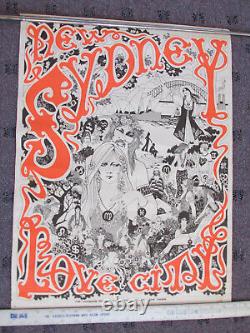Original 1969 NEW SYDNEY LOVE CITY King's Cross Australia BLACK LIGHT POSTER