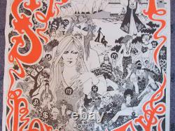 Original 1969 NEW SYDNEY LOVE CITY King's Cross Australia BLACK LIGHT POSTER
