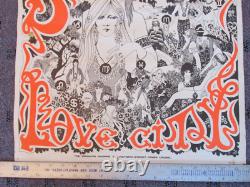 Original 1969 NEW SYDNEY LOVE CITY King's Cross Australia BLACK LIGHT POSTER