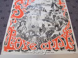 Original 1969 NEW SYDNEY LOVE CITY King's Cross Australia BLACK LIGHT POSTER