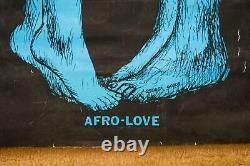 Original 1971 Afro Love Black Power Black Light Art Poster