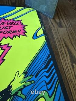 Original 1971 CAPTAIN MARVEL NAMOR MARVEL THIRD EYE Black light Poster P4