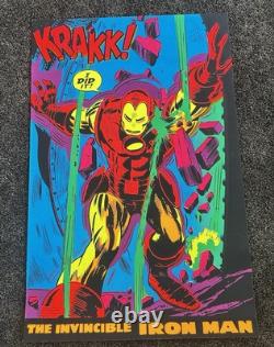 Original 1971 Marvel Third Eye Black light poster Iron Man Krakk 4019 EX