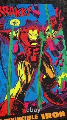 Original 1971 Marvel Third Eye Black light poster Iron Man Krakk 4019 EX