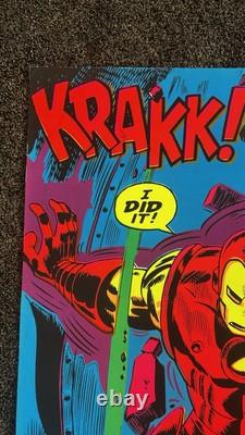 Original 1971 Marvel Third Eye Black light poster Iron Man Krakk 4019 EX