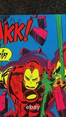 Original 1971 Marvel Third Eye Black light poster Iron Man Krakk 4019 EX