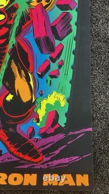 Original 1971 Marvel Third Eye Black light poster Iron Man Krakk 4019 EX