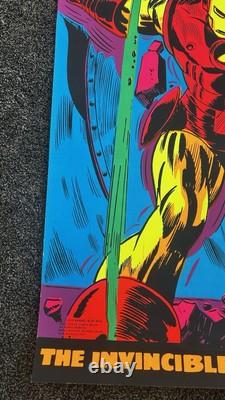 Original 1971 Marvel Third Eye Black light poster Iron Man Krakk 4019 EX
