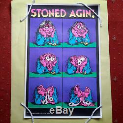 Original 1971 Robert Crumb Stoned Agin! Blacklight Poster