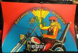 Original 1971 SATAN'S SIDEKICK VOLTAR Black Light Poster PRO-ARTS 42-1/2 x 28