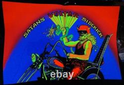 Original 1971 SATAN'S SIDEKICK VOLTAR Black Light Poster PRO-ARTS 42-1/2 x 28