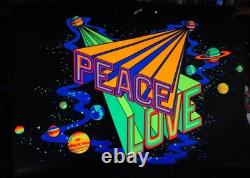 Original 1971 UNIVERSAL PEACE LOVE Black Light Poster JOHN WEBER Directional Art