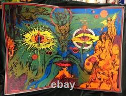Original 1972 ASHER EIN DOR Water World Black Light Poster SHOHAR ISRAEL -Look