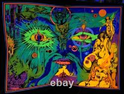 Original 1972 ASHER EIN DOR Water World Black Light Poster SHOHAR ISRAEL -Look