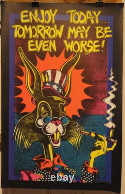 Original 1972 ENJOY TODAY Joe Petagno Black Light Poster Saladin