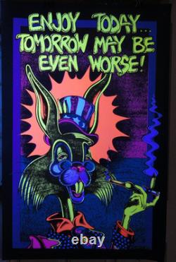 Original 1972 ENJOY TODAY Joe Petagno Black Light Poster Saladin