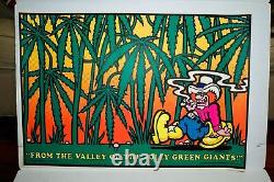 Original 1972 Marijuana Weed Valley Of Green Giant Black Light Art Poster