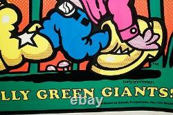 Original 1972 Marijuana Weed Valley Of Green Giant Black Light Art Poster