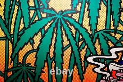 Original 1972 Marijuana Weed Valley Of Green Giant Black Light Art Poster