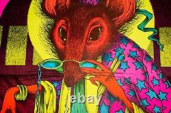 Original 1972 The Sorcerer High Weed Rat Hippie Black Light Art Poster