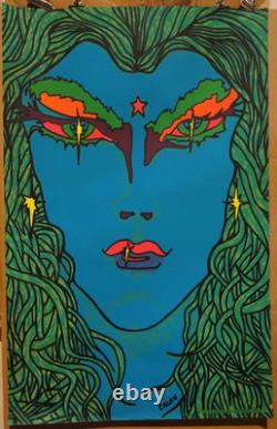 Original 1973 WARLOCK'S WIFE Black Light Poster by CALAN 21-1/2 x 33 PRO-ARTS
