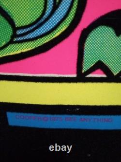 Original 1975 Alice Cooper Poster Vintage Blacklight Black Light