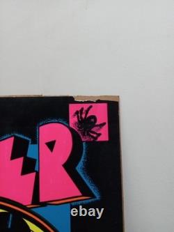 Original 1975 Alice Cooper Poster Vintage Blacklight Black Light