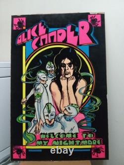 Original 1975 Alice Cooper Poster Vintage Blacklight Black Light