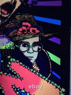 Original 1975 ELTON JOHN Velvet Blacklight Poster Pro Arts Sir Elton John Rock