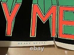 Original 1980 Vintage Poster HEAVY METAL BLACKLIGHT velvet flocked Scorpio RARE