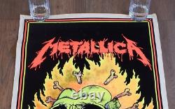 Original 1995 Metallica Burning Flowers #865 Flocked Blacklight Poster