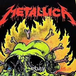 Original 1995 Metallica Burning Flowers #865 Flocked Blacklight Poster