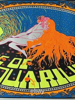 Original Age of Aquarius Vintage Blacklight Poster Psychedelic 1970's HIP PRODUC