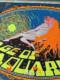 Original Age of Aquarius Vintage Blacklight Poster Psychedelic 1970's HIP PRODUC