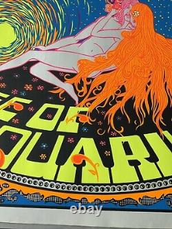 Original Age of Aquarius Vintage Blacklight Poster Psychedelic 1970's HIP PRODUC